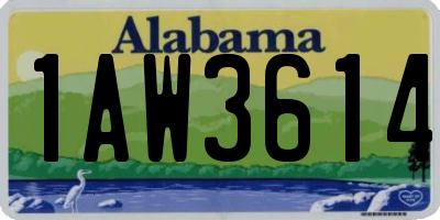AL license plate 1AW3614
