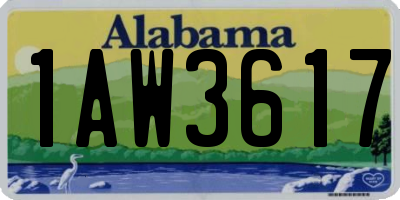 AL license plate 1AW3617