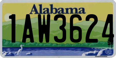 AL license plate 1AW3624