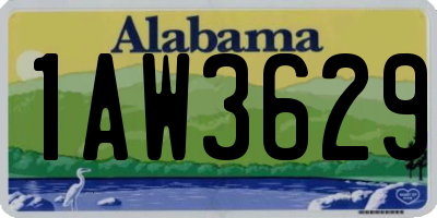 AL license plate 1AW3629