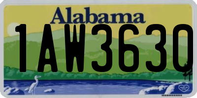 AL license plate 1AW3630