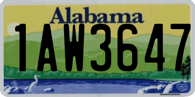 AL license plate 1AW3647