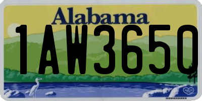 AL license plate 1AW3650