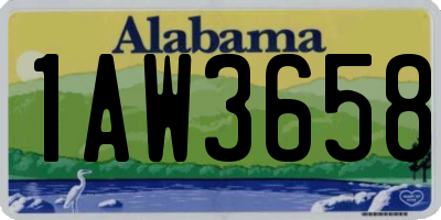 AL license plate 1AW3658