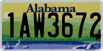 AL license plate 1AW3672
