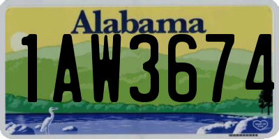 AL license plate 1AW3674