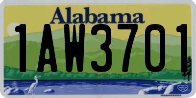 AL license plate 1AW3701