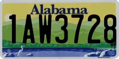 AL license plate 1AW3728