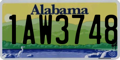 AL license plate 1AW3748