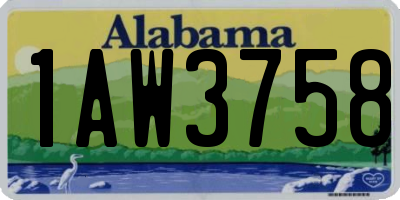 AL license plate 1AW3758