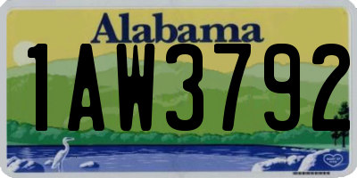 AL license plate 1AW3792