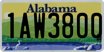 AL license plate 1AW3800