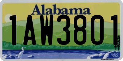 AL license plate 1AW3801