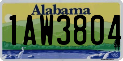 AL license plate 1AW3804
