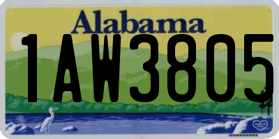 AL license plate 1AW3805