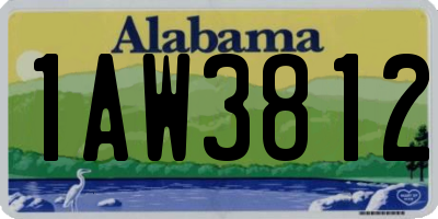 AL license plate 1AW3812