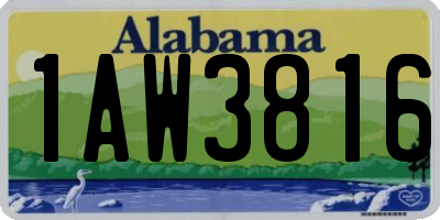 AL license plate 1AW3816