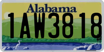AL license plate 1AW3818