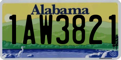 AL license plate 1AW3821
