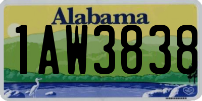 AL license plate 1AW3838