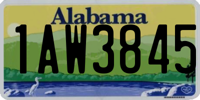 AL license plate 1AW3845