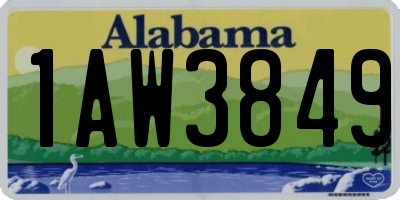 AL license plate 1AW3849