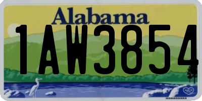 AL license plate 1AW3854