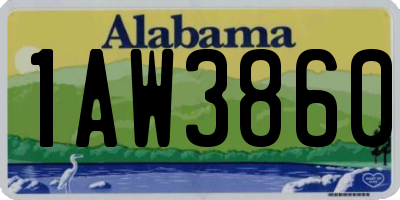 AL license plate 1AW3860