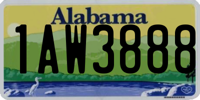AL license plate 1AW3888