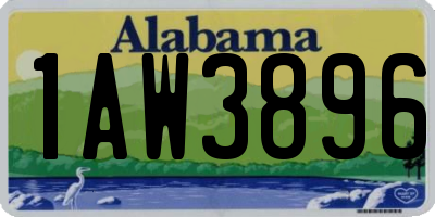 AL license plate 1AW3896