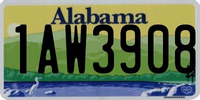AL license plate 1AW3908