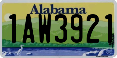 AL license plate 1AW3921