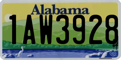 AL license plate 1AW3928