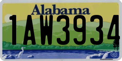 AL license plate 1AW3934