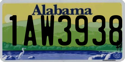 AL license plate 1AW3938