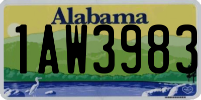 AL license plate 1AW3983