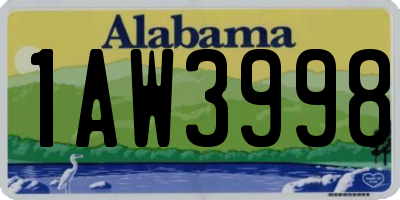 AL license plate 1AW3998