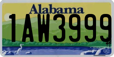 AL license plate 1AW3999