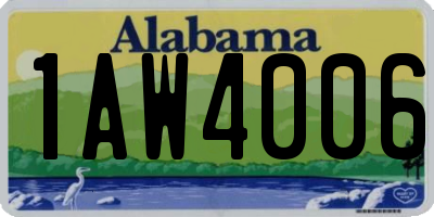 AL license plate 1AW4006