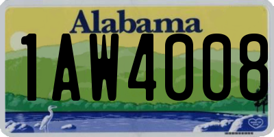 AL license plate 1AW4008