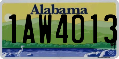 AL license plate 1AW4013