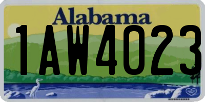 AL license plate 1AW4023