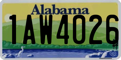 AL license plate 1AW4026