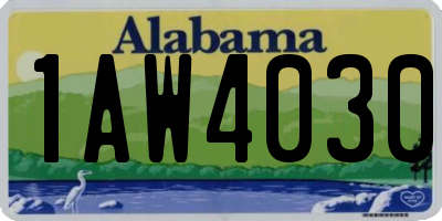 AL license plate 1AW4030