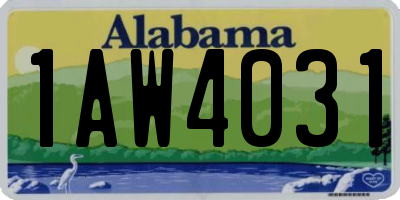 AL license plate 1AW4031