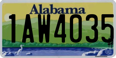 AL license plate 1AW4035