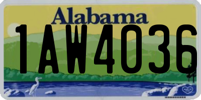 AL license plate 1AW4036