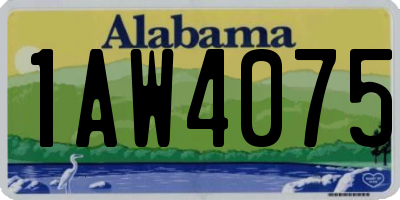AL license plate 1AW4075