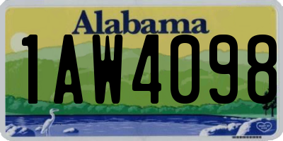 AL license plate 1AW4098