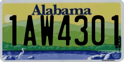 AL license plate 1AW4301